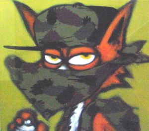 MauMauステンシルスプレーペイント額「Camo Fox」／MauMau マウマウのサムネール