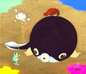 南国奇譚　蛙とお玉杓子の親子と蝲蛄／柴田亜美／(Tropical mysteries "Kaeru to otamajakushi no oyako to zarigani" / Ami Shibata)のサムネール