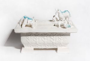 樹下動物図植木鉢 B／村田言恵／(Flower pot of animals under a tree B / Kotoe Murata)のサムネール