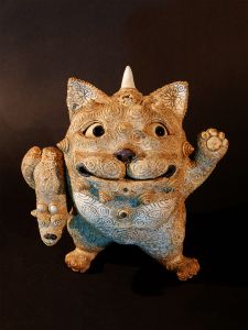 龍神抱猫神／田崎太郎／(Cat god holding a dragon god / Taro Tasaki)のサムネール